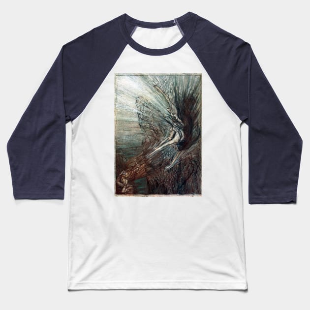 The frolic of the Rhine-Maidens - Arthur Rackham Baseball T-Shirt by forgottenbeauty